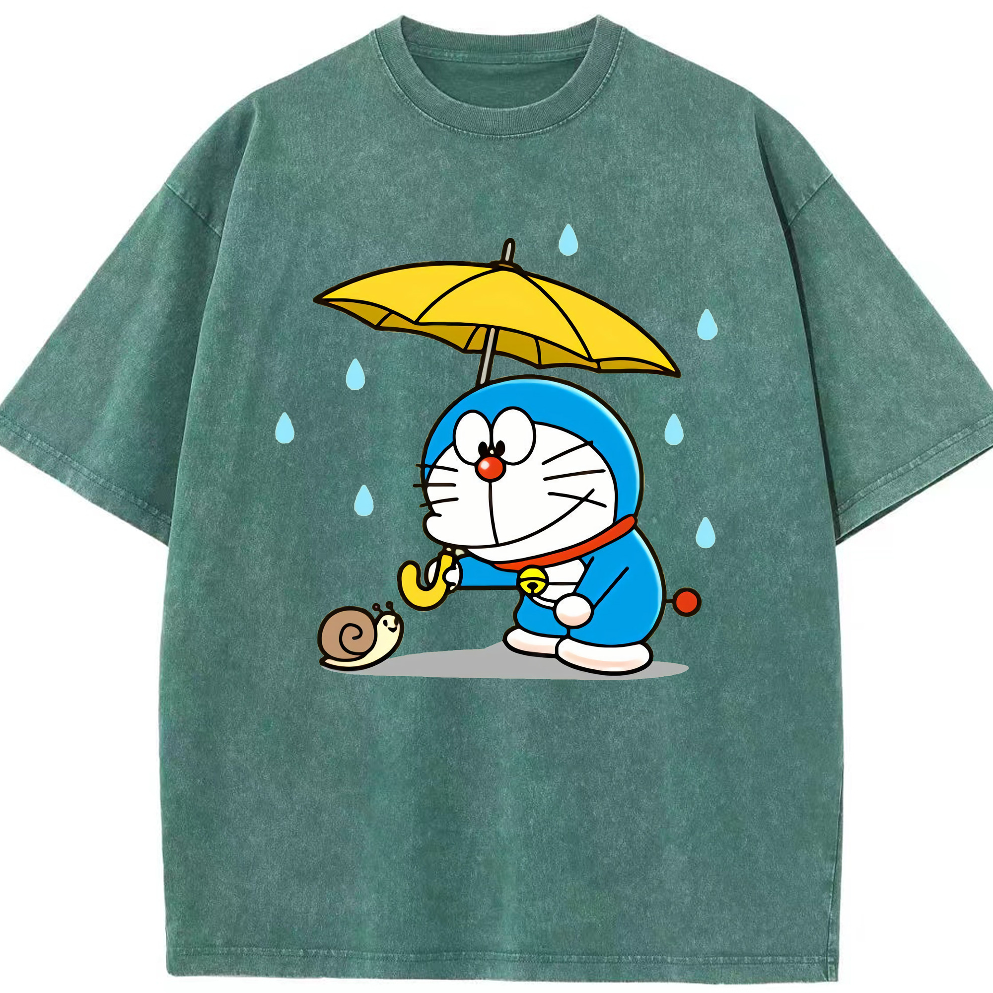 （画像用） ドラえもん Doraemon 綿100% ヴィンテージ風 半袖Tシャツ（フロントプリント）